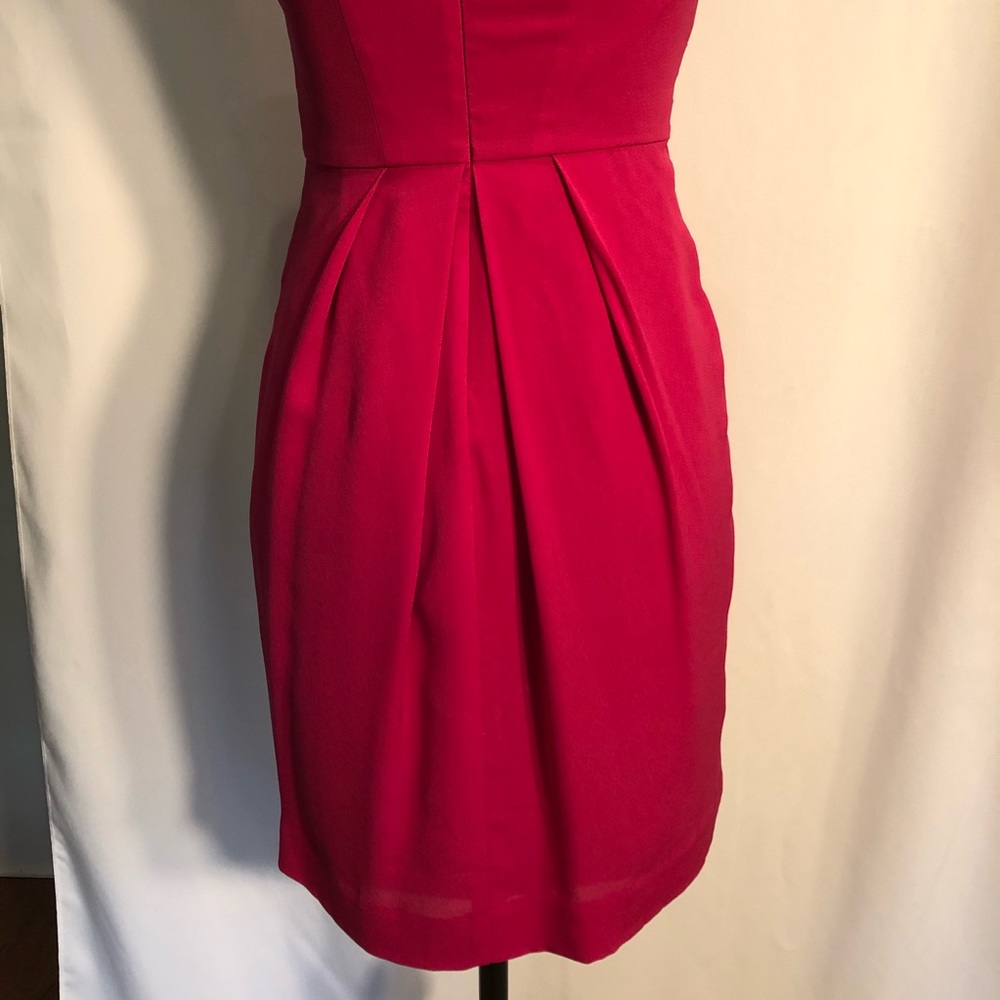 BCBGMaxAzria Silk Fuchsia Cocktail Dress LIKE NEW - Picture 4 of 7
